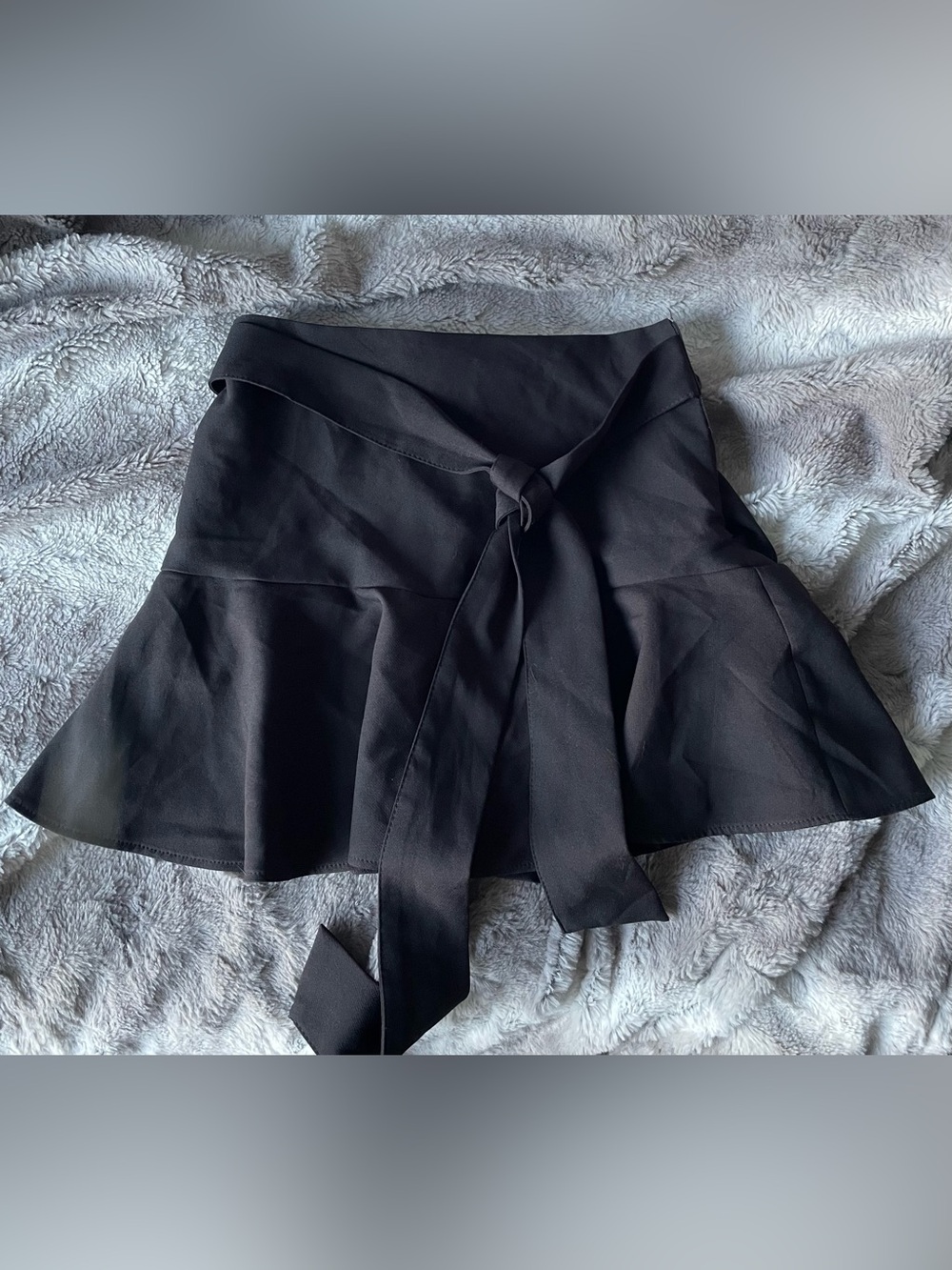 Zara Black Tie-Front Skort